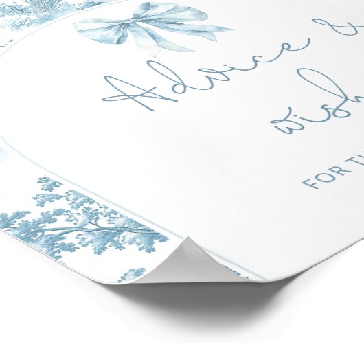 Toile blue Paris advies en wensen voor Passen getr Poster (Hoek)