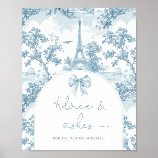 Toile blue Paris advies en wensen voor Passen getr Poster (Voorkant)