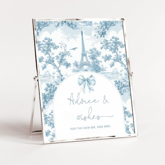 Toile blue Paris advies en wensen voor Passen getr Poster