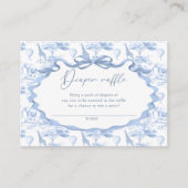 Toile Blue Safari Dierenluier Raffle Ticket Informatiekaartje (Voorkant)