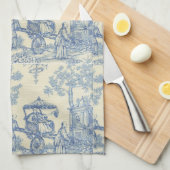Toile - Blue Tea Towel Theedoek (Quarter Fold)