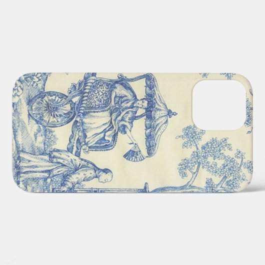 Toile - Blue & White Hoesje-Mate iPhone Case Case (Achterkant (horizontaal))