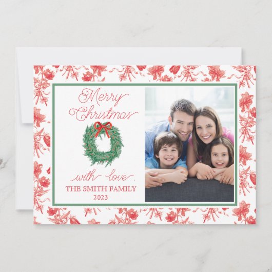 Toile Boog Kranz Kerstkaart Kaart (Voorkant)
