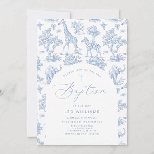 Toile Boy Doop Safari Chinoiserie Kaart (Voorkant)