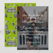 Toile & Calligrafie sparen de Datum Fotokaart Save The Date (Voorkant / Achterkant)