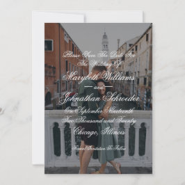 Toile & Calligrafie sparen de Datum Fotokaart Save The Date