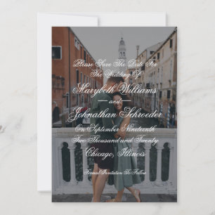 Toile & Calligrafie sparen de Datum Fotokaart Save The Date