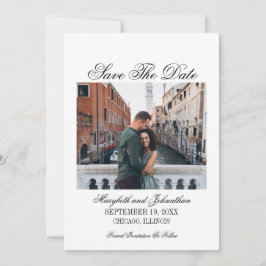 Toile & Calligrafie sparen de Datum Fotokaart Save The Date