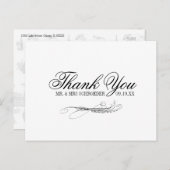 Toile & Calligrafie Weddenschap Bedankt Briefkaart (Voorkant / Achterkant)