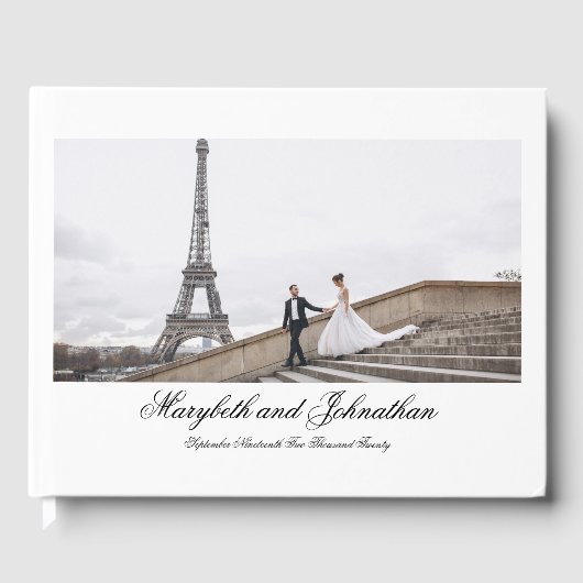 Toile & Calligraphy Editable Wedding Gastenboek (Voorkant)