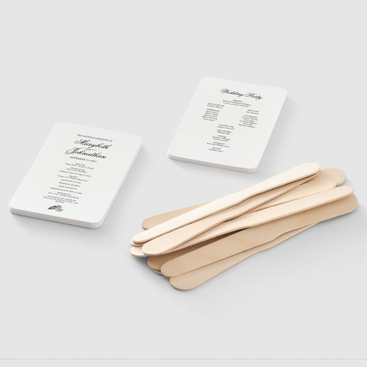 Toile & Calligraphy Editable Wedding Handwaaier (Niet-gemonteerd)