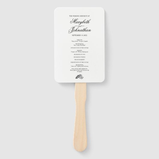 Toile & Calligraphy Editable Wedding Handwaaier (Voorkant)
