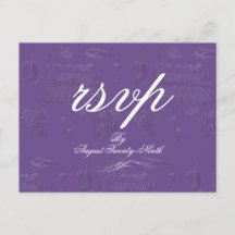 Toile & Calligraphy Editable Wedding RSVP Briefkaa