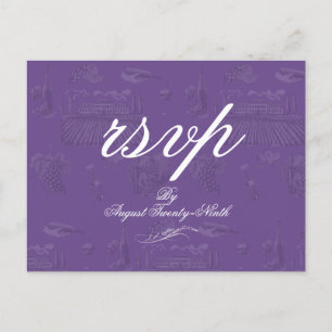 Toile & Calligraphy Editable Wedding RSVP Briefkaa Feestdagenkaart