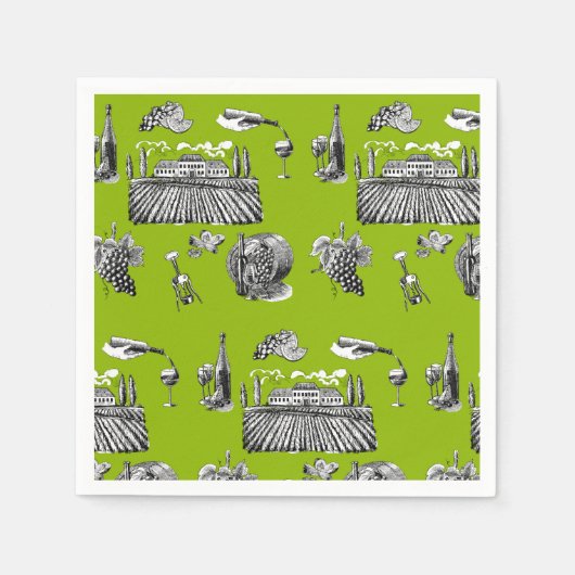 Toile & Calligraphy Editable Wedding Servet (Voorkant)