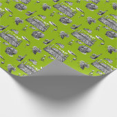 Toile & Calligraphy Editable Wrapping Paper Cadeaupapier (Hoek)