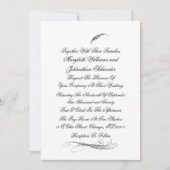 Toile & Calligraphy Flourish Wedding Invitation Kaart (Voorkant)