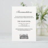 Toile & Calligraphy Wedding Accomodation Card RSVP Kaartje (Staand voorkant)