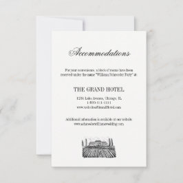 Toile & Calligraphy Wedding Accomodation Card RSVP Kaartje