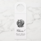 Toile & Calligraphy Wedding Bottle Hanger Labels (Voorkant)