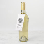 Toile & Calligraphy Wedding Bottle Hanger Labels (Schuin)