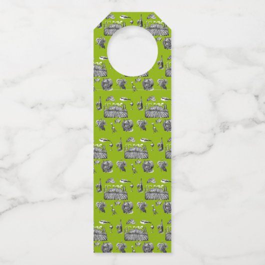 Toile & Calligraphy Wedding Bottle Hanger Labels (Achterkant)