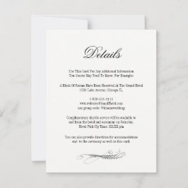 Toile & Calligraphy Wedding Details Enclosure Kaar RSVP Kaartje