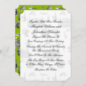 Toile & Calligraphy Wedding Invitation Card Kaart (Voorkant / Achterkant)