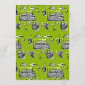 Toile & Calligraphy Wedding Menu Card (Achterkant)