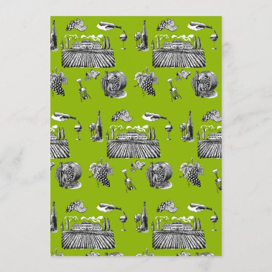 Toile & Calligraphy Wedding Menu Card (Achterkant)