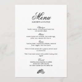Toile & Calligraphy Wedding Menu Card