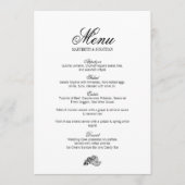 Toile & Calligraphy Wedding Menu Card (Voorkant)