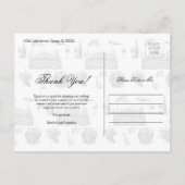 Toile & Calligraphy Wedding Photo Briefkaart (Achterkant)