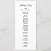 Toile & Calligraphy Wedding Program Card Programmakaart (Achterkant)