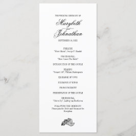 Toile & Calligraphy Wedding Program Card Programmakaart