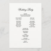 Toile & Calligraphy Wedding Program Card Programmakaart (Achterkant)