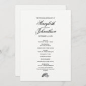 Toile & Calligraphy Wedding Program Card Programmakaart (Voorkant / Achterkant)