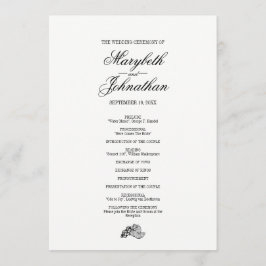 Toile & Calligraphy Wedding Program Card Programmakaart