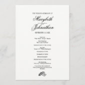 Toile & Calligraphy Wedding Program Card Programmakaart (Voorkant)