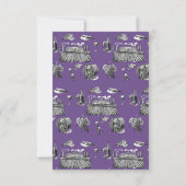 Toile & Calligraphy Wedding Reception Card RSVP Kaartje (Achterkant)