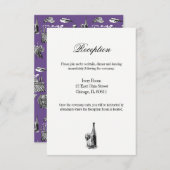 Toile & Calligraphy Wedding Reception Card RSVP Kaartje (Voorkant / Achterkant)