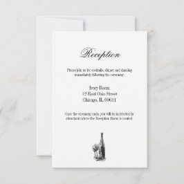Toile & Calligraphy Wedding Reception Card RSVP Kaartje