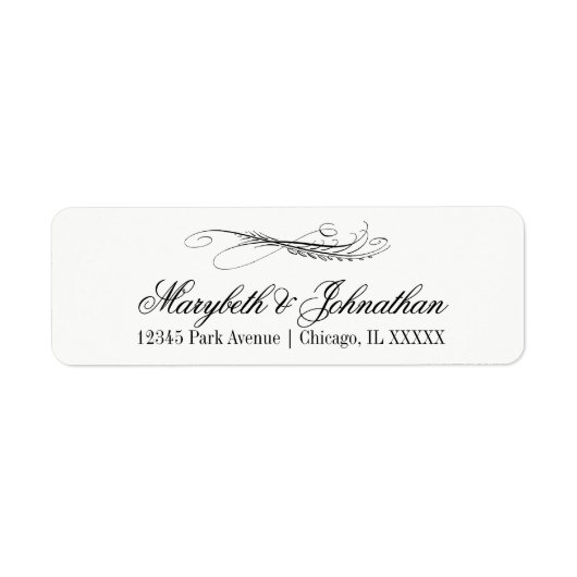 Toile & Calligraphy Wedding Return Address Label (Voorkant)