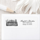 Toile & Calligraphy Wedding Return Address Label (Insitu)
