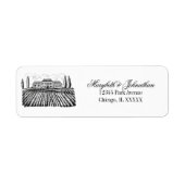 Toile & Calligraphy Wedding Return Address Label (Voorkant)