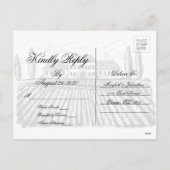 Toile & Calligraphy Wedding RSVP Briefkaart (Achterkant)