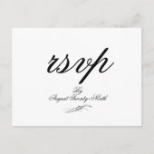 Toile & Calligraphy Wedding RSVP Briefkaart (Voorkant)