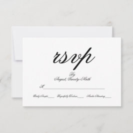 Toile & Calligraphy Wedding RSVP Kaart