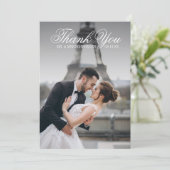 Toile & Calligraphy Weduwfoto Hartelijk dank Bedankkaart (Staand voorkant)