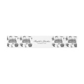 Toile & Calligraphy White Editable Wedding Uitnodigingen Wikkel (Vlak)